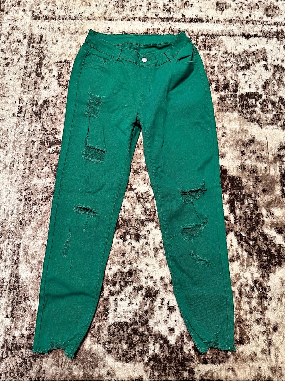 SHEIN Distressed Green Ankle Pants Size Large